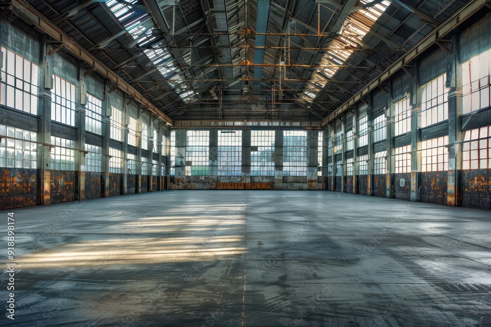 Spacious area in modern factory