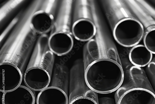 steel pipes in monochrome