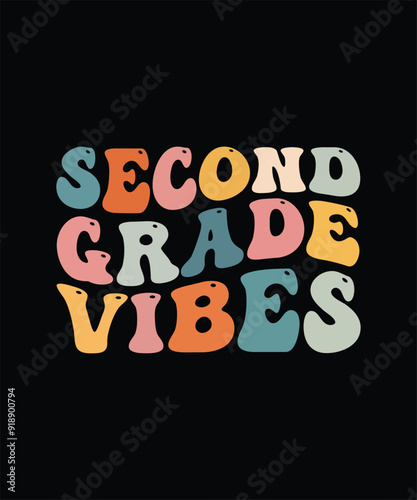 Second Grade Vibes - 2nd Grade Team Retro 2nd Day of School T-Shirt