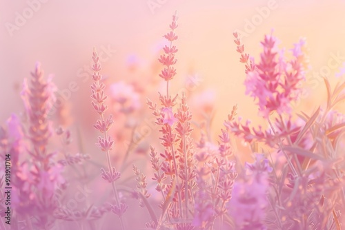 A soft pastel background blending pink, peach, and lavender hues