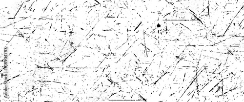 Vector black scratches texture on old damage dirty grainy and scratches Transparent background