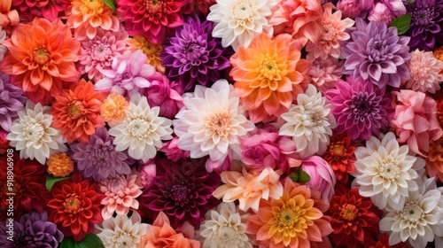 A vibrant wall adorned with a stunning array of chrysanthemums in red