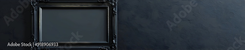 Black ornate frame with a textured dark gray background, perfect for mockups.