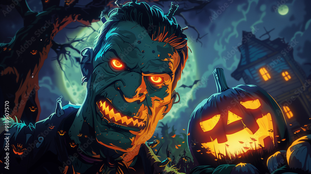 Frankenstein monster background for halloween Frankenstein monster background for halloween
