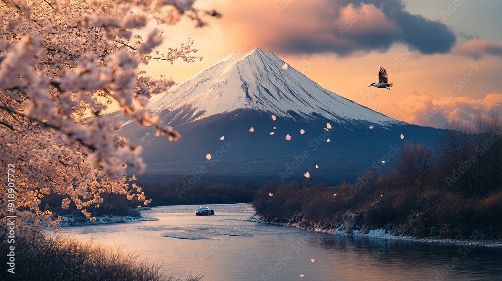 Fototapeta premium Stunning Winter Wonderland: Snow-Covered Landscape