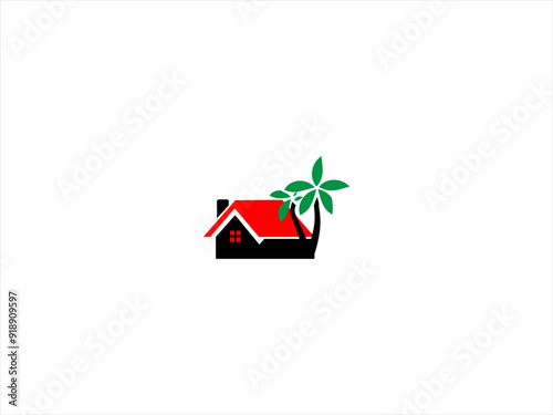 The logo features a sturdy, modern house silhouette as the central element, with a prominent, well-defined roofline that conveys strength and durability