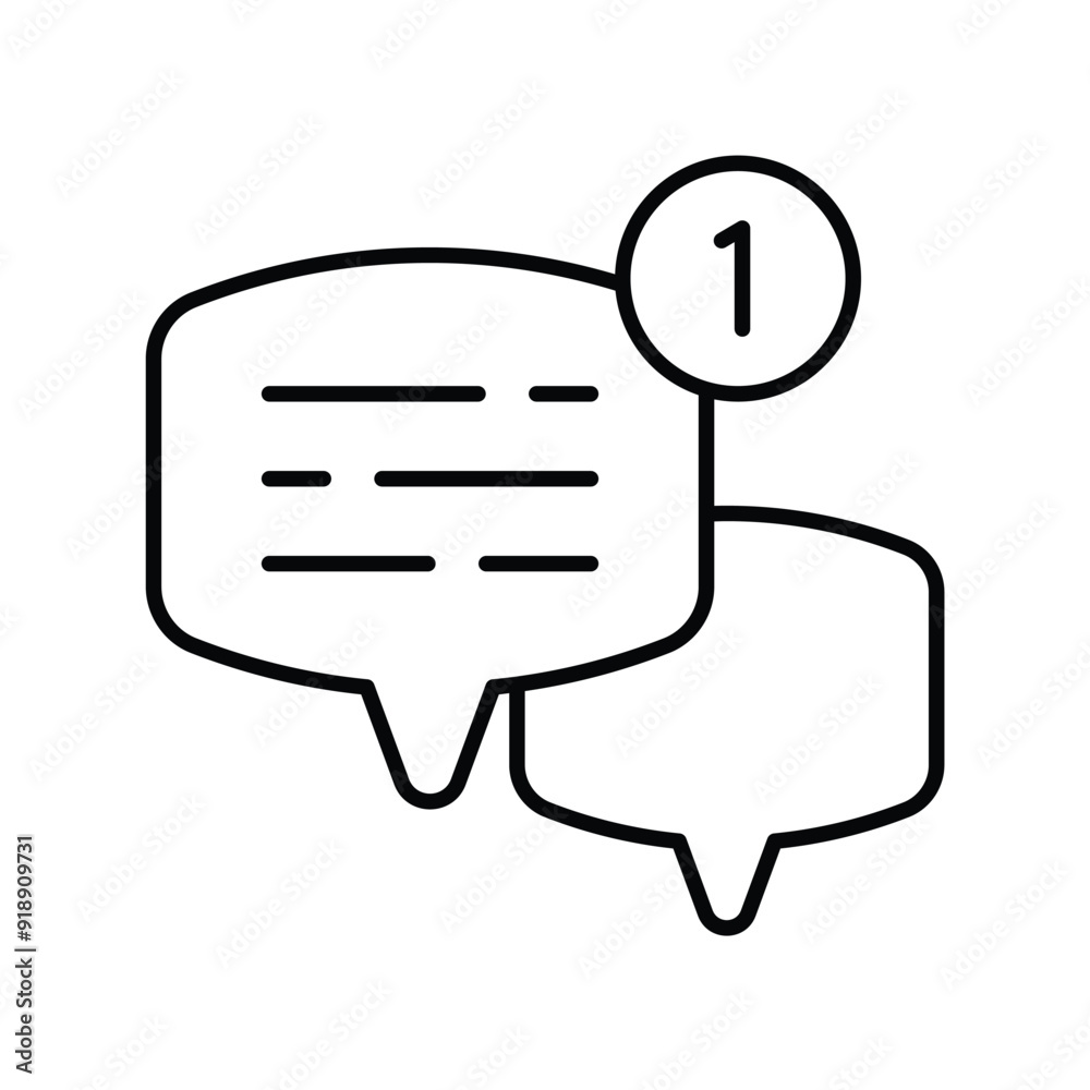 notification line icon with white background vector stock illustration