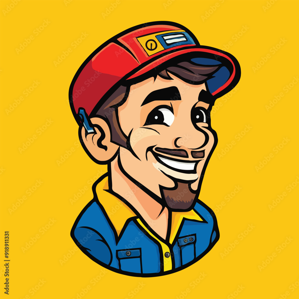 Mechanic cartoon logo design illustration white background Mechanic cartoon logo design illustration white background