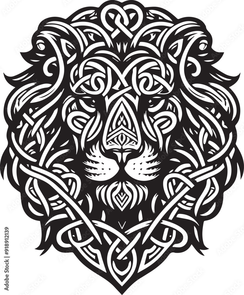 Celtic Lion Face Design Celtic Lion Face Design