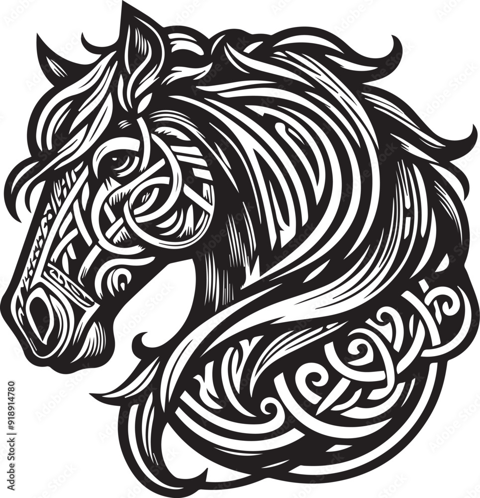 Celtic Horse Face Design Celtic Horse Face Design