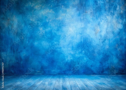 Vibrant blue hand-painted studio backdrop with soft brush strokes and subtle texture, perfect for product photography, creative still-life compositions, and artistic expression.