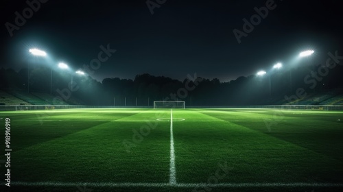 Empty Soccer Stadium At Night photo