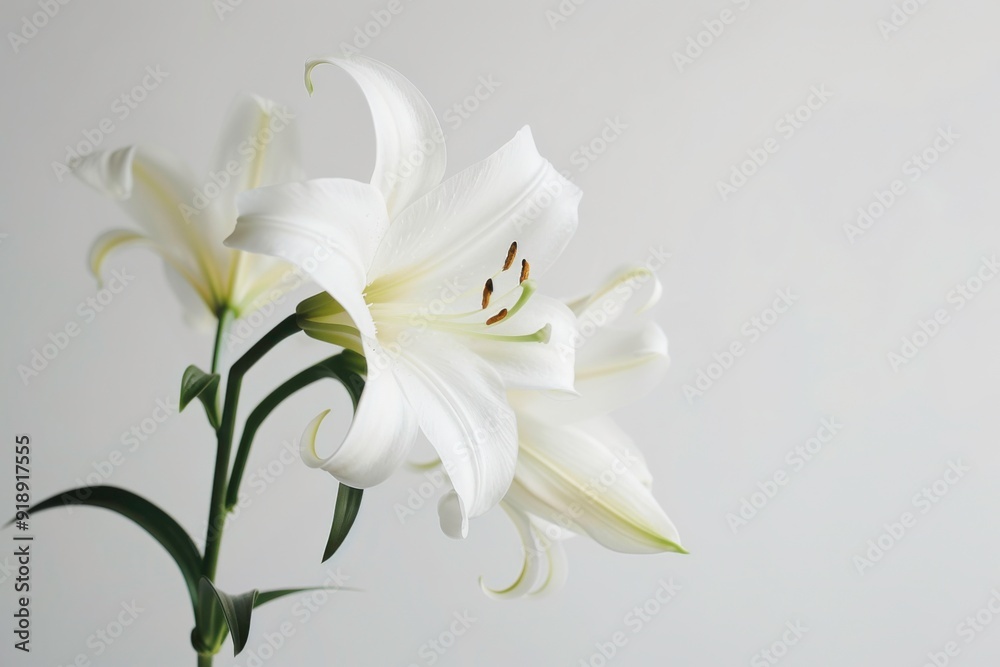 Elegant outline of an lily in serene minimalist style Elegant outline of an lily in serene minimalist style