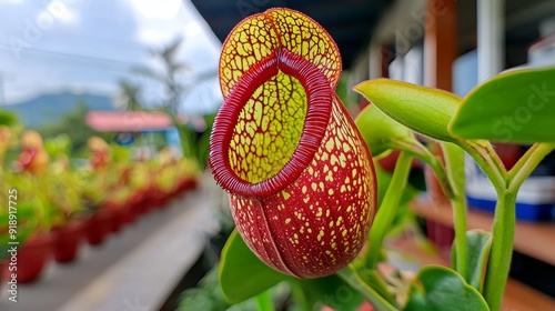 Close-up of Nepenthes rajah, giant pitcher plant photo