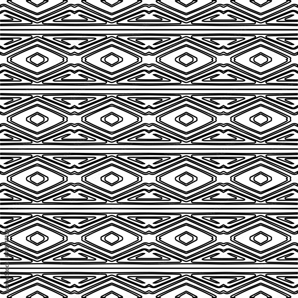 Vector pattern with symmetrical elements . Modern stylish abstract texture. Repeating geometric tiles from striped elements.Black and white pattern. Vector pattern with symmetrical elements . Modern stylish abstract texture. Repeating geometric tiles from striped elements.Black and white pattern.