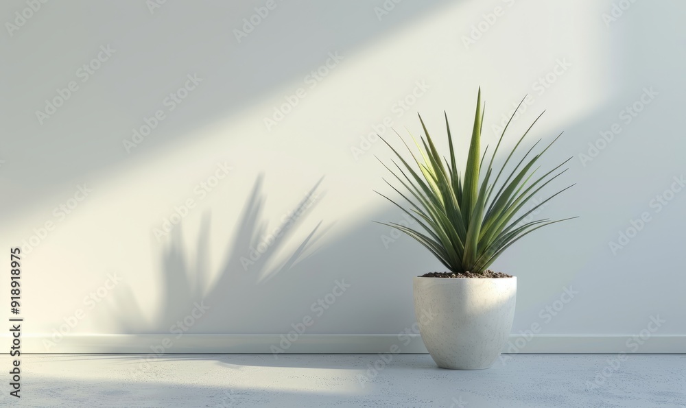 Minimalist garden design, single plant in a pot, clean and simple Minimalist garden design, single plant in a pot, clean and simple