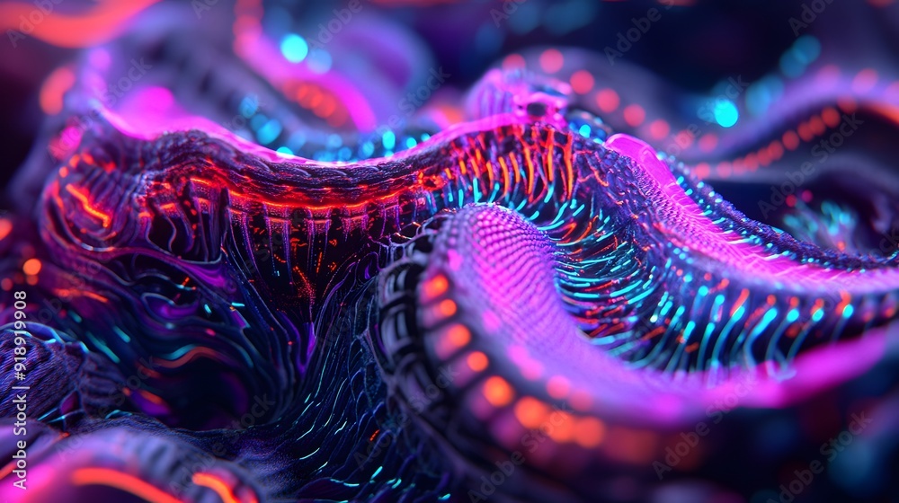 37. Futuristic abstract geomatics with pulsating patterns and neon glows 37. Futuristic abstract geomatics with pulsating patterns and neon glows