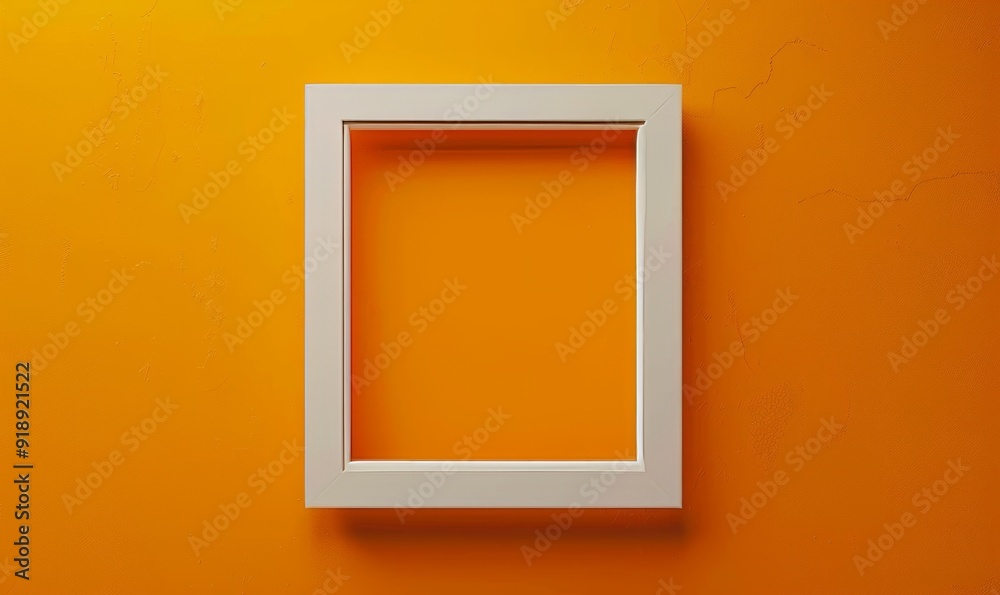 Modern white mocap frame on an orange background, ideal for messages Modern white mocap frame on an orange background, ideal for messages