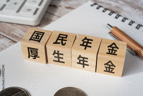 国民年金と厚生年金と書かれたブロック