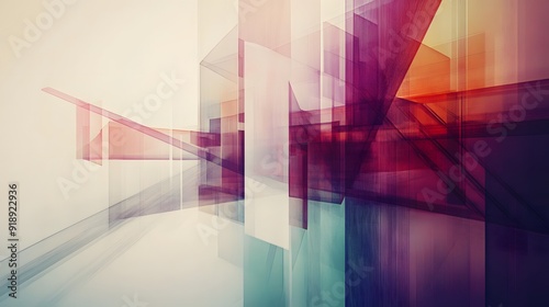 Fototapeta Naklejka Na Ścianę i Meble -  97. Abstract geomatics with layered geometric forms and subtle gradient shifts