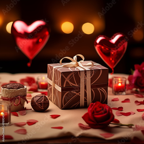 chocolate, Valentine's Day, gift, rose, love