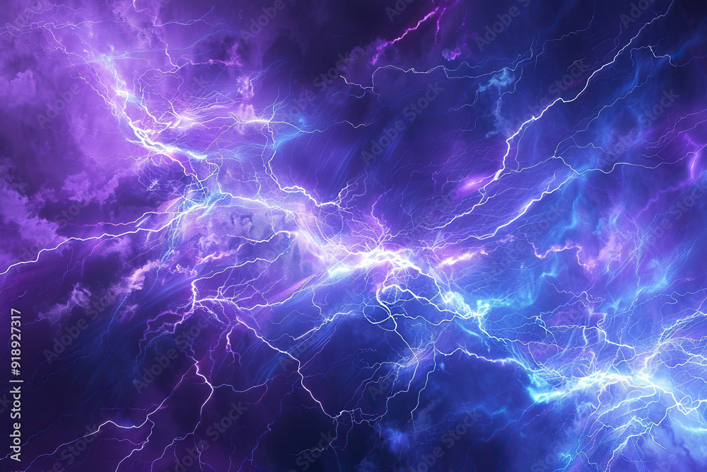 Generative ai on theme of scary bright electric lightning bolt with branches in the night dark sky Generative ai on theme of scary bright electric lightning bolt with branches in the night dark sky