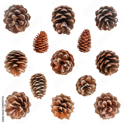 Pine cones isolated on white