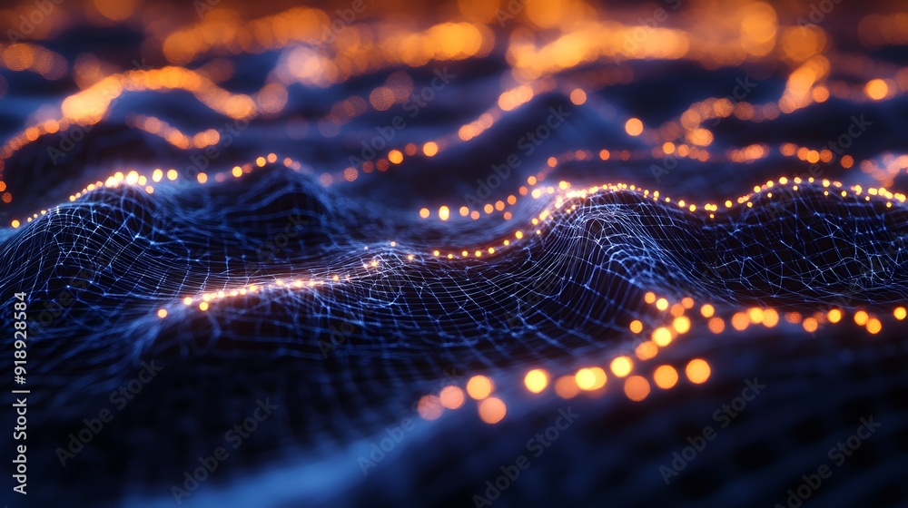 90. High-tech abstract geomatics with intricate meshwork and glowing highlights 90. High-tech abstract geomatics with intricate meshwork and glowing highlights