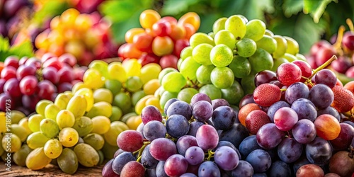 Wallpaper Mural Assorted fresh grapes close-up with a stylish depth of field , fresh, grapes, assorted, fruit, close-up, food, healthy Torontodigital.ca