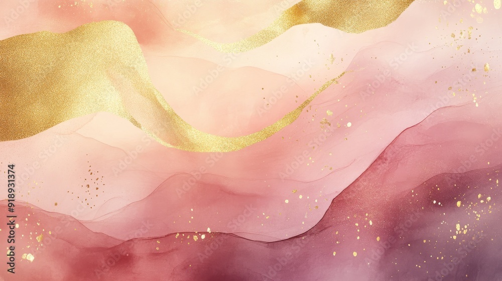 Obraz premium Abstract Watercolor Background with Gold Accents