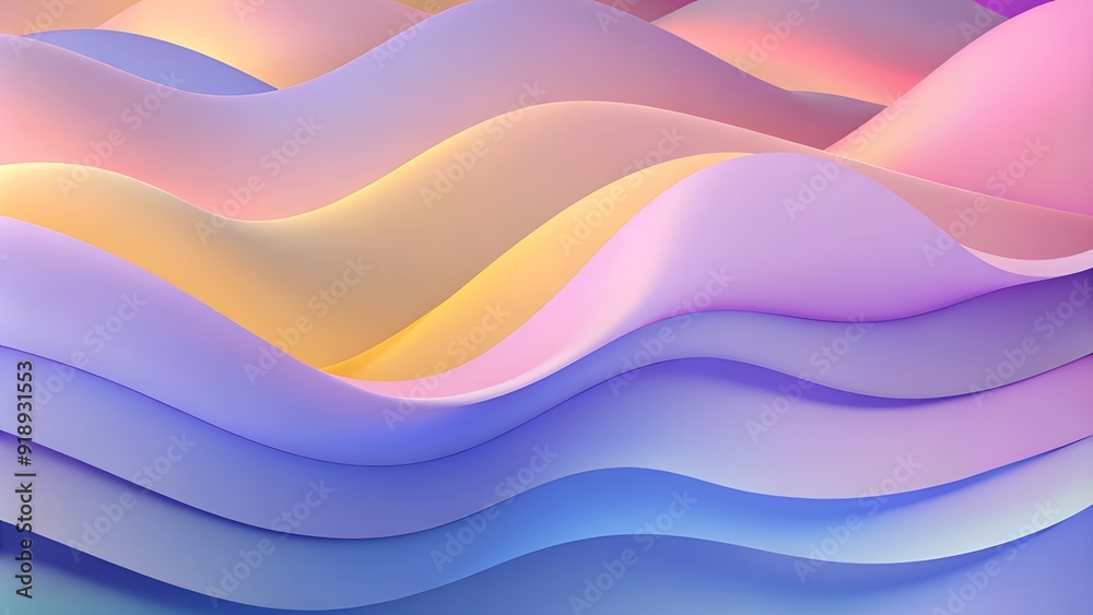 Abstract Soft pastel waves in shades of pink, purple, and blue creating a dreamy and fluid abstract background Abstract Soft pastel waves in shades of pink, purple, and blue creating a dreamy and fluid abstract background