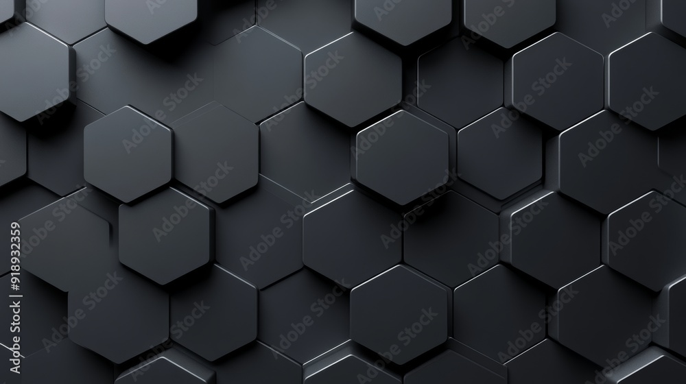 3D embossed hexagon design, monochromatic gradient from light gray to black, soft shadows adding depth, abstract and modern 3D embossed hexagon design, monochromatic gradient from light gray to black, soft shadows adding depth, abstract and modern