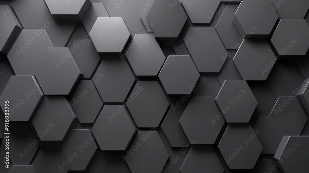Abstract hexagonal pattern, shades of grey from light to dark, sleek and polished look, minimalist and modern aesthetic Abstract hexagonal pattern, shades of grey from light to dark, sleek and polished look, minimalist and modern aesthetic