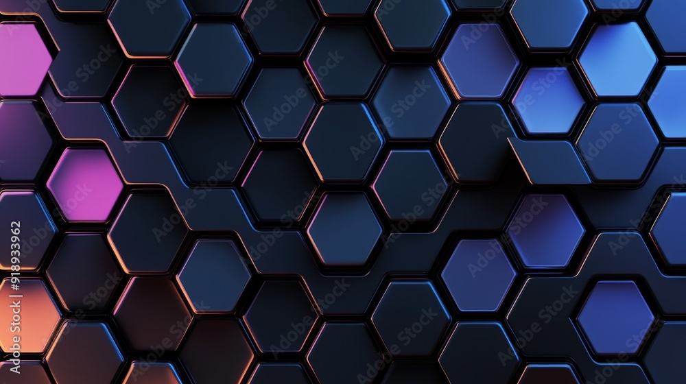 Abstract honeycomb background, hexagon pattern with smoky explosion effect, vibrant colors blending into each other, soft lighting for a mystical feel