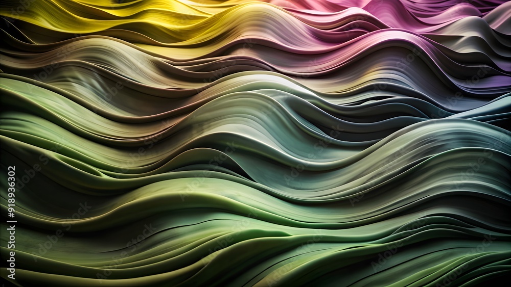 A fluid background of 3D wave shapes, arranged in overlapping layers with gentle curves and transitioning colors A fluid background of 3D wave shapes, arranged in overlapping layers with gentle curves and transitioning colors
