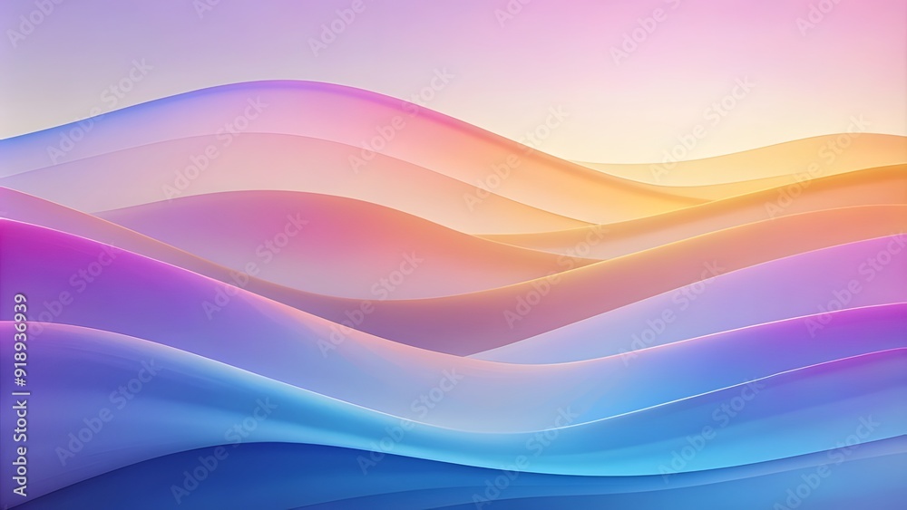 A fluid background of 3D wave shapes, arranged in overlapping layers with gentle curves and transitioning colors A fluid background of 3D wave shapes, arranged in overlapping layers with gentle curves and transitioning colors