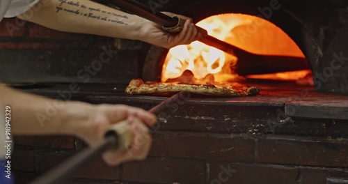 Wallpaper Mural Removing authentic neapolitan pizza from wood-fired oven Torontodigital.ca
