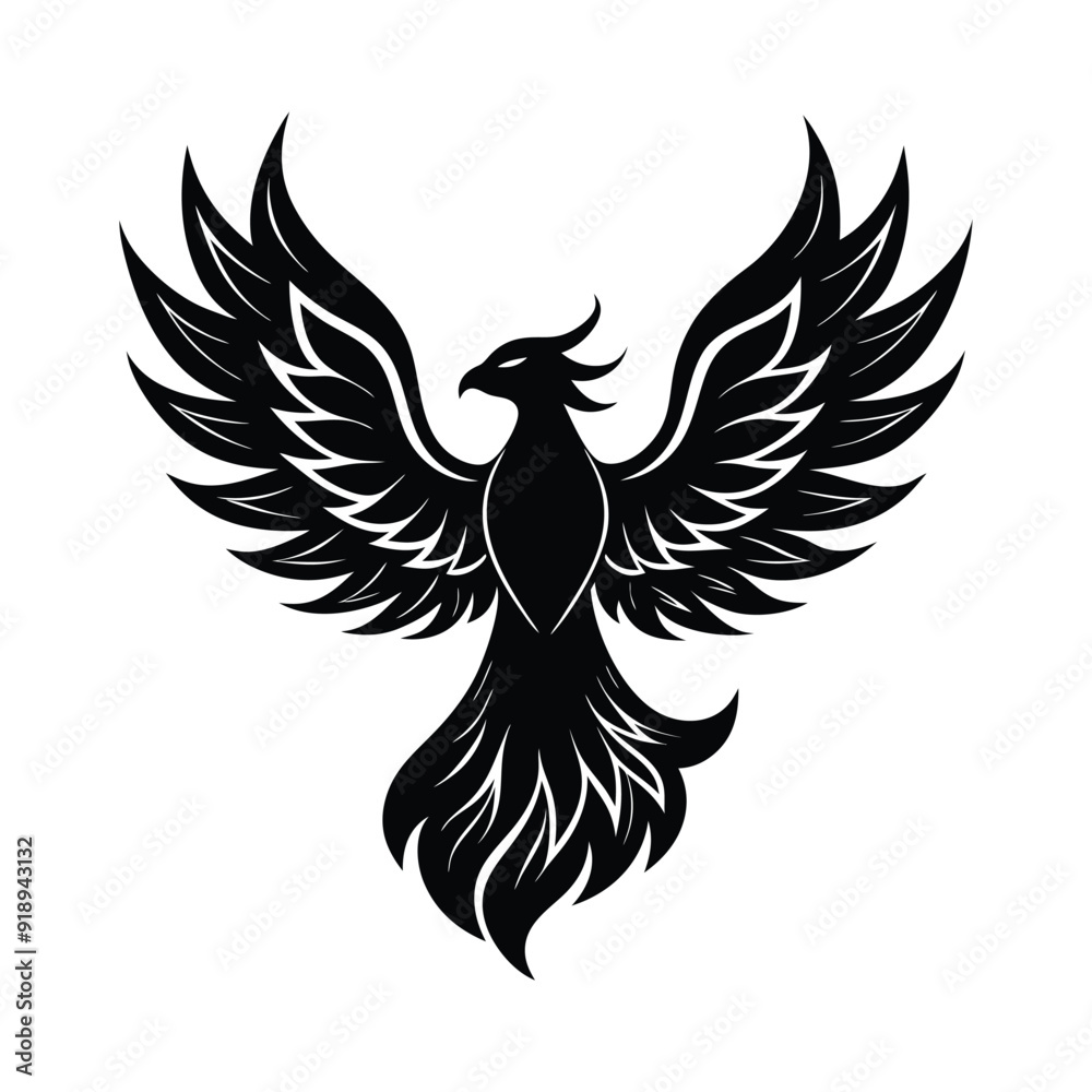 silhouette eagle with fire wings silhouette eagle with fire wings