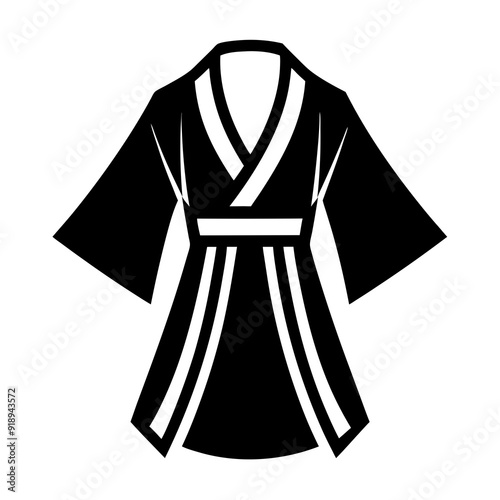 Kimono shirt logo design silhouette vector illustration on a white background