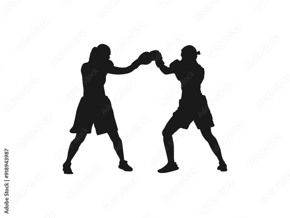 Beautiful female boxer fighter wear gloves vector silhouette. collection of silhouettes of female boxer with different pose, gesture. vector silhouette illustration isolated on white background. Beautiful female boxer fighter wear gloves vector silhouette. collection of silhouettes of female boxer with different pose, gesture. vector silhouette illustration isolated on white background.
