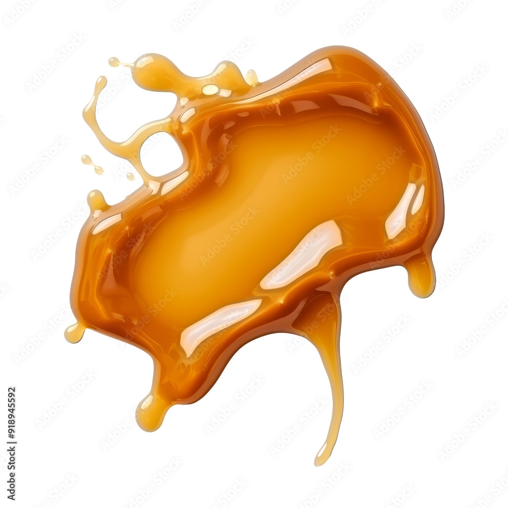 Smooth Caramel Sauce Dripping Isolated Without Background. Smooth Caramel Sauce Dripping Isolated Without Background.