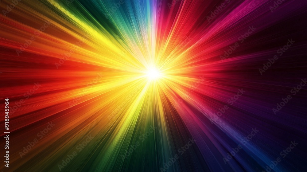 Abstract Rainbow Radiance with Bright Central Light Abstract Rainbow Radiance with Bright Central Light