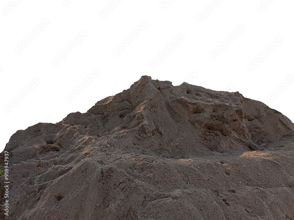 Fototapeta premium sand with isolated white background, transparent background