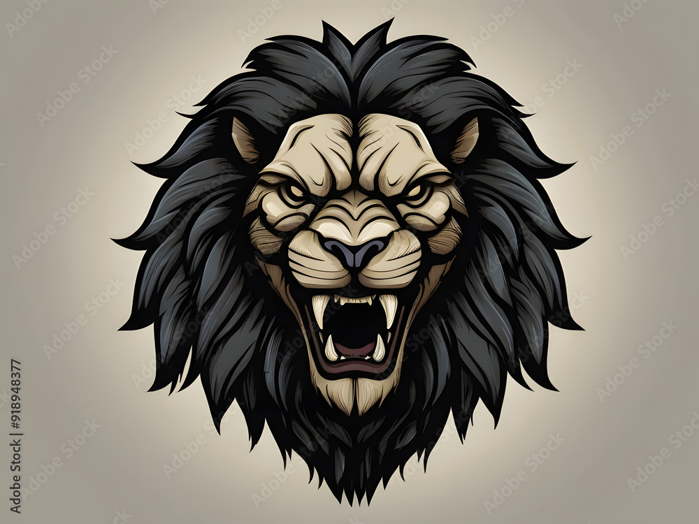 Obraz premium lion head illustration, lion head vector