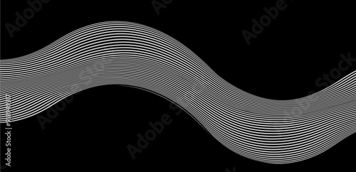 dynamic 3D line wave art with optical illusion 
