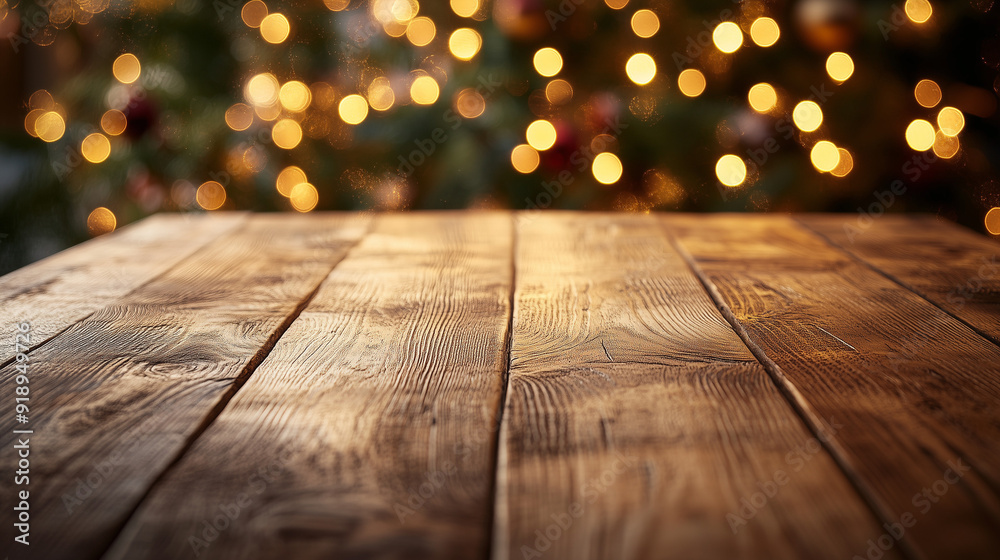 Wooden Table with Bokeh Lights. A close-up of a rustic wooden table with warm bokeh lights in the background, creating a cozy and festive atmosphere. Wooden Table with Bokeh Lights. A close-up of a rustic wooden table with warm bokeh lights in the background, creating a cozy and festive atmosphere.