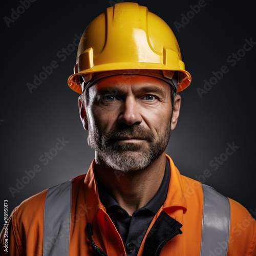 Confident engineer in hardhat looking at camera 