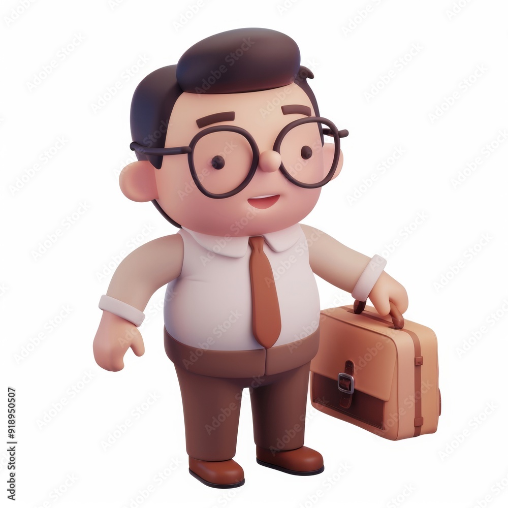 Cute man accountant in 3D style on a white background
Cute man accountant in 3D style on a white background
