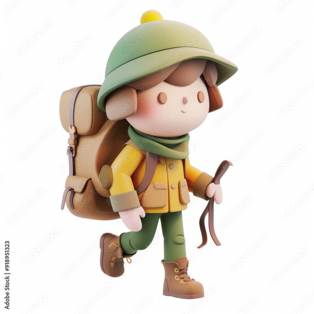 Cute forester character 3D style on a white background
Cute forester character 3D style on a white background