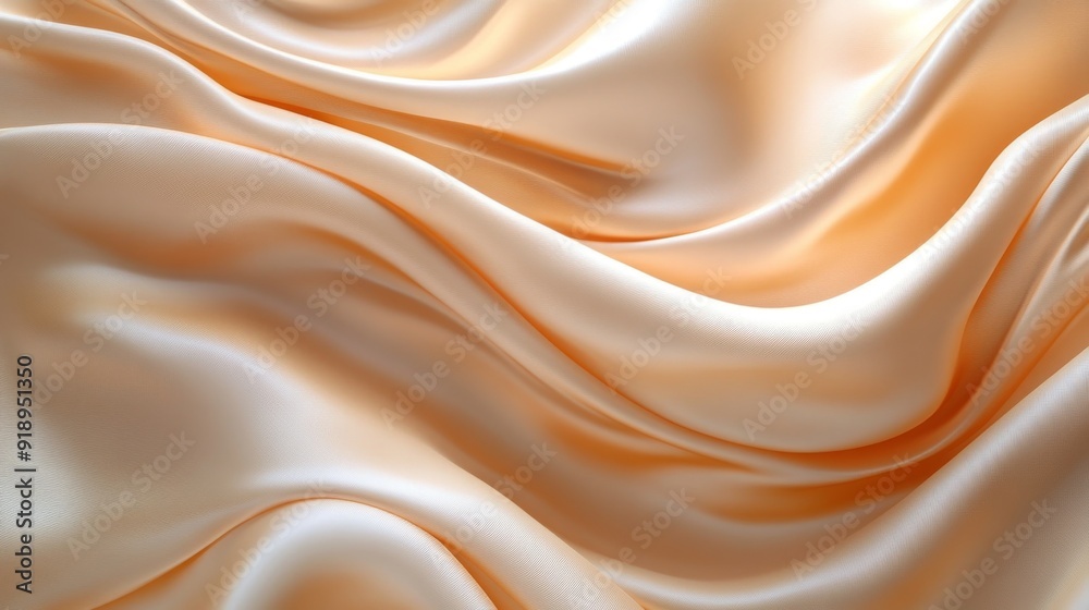 Obraz premium Draped Peach-Colored Satin Fabric